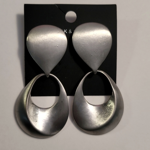 New York & Company Jewelry - Silvertone Tear Drop Earrings